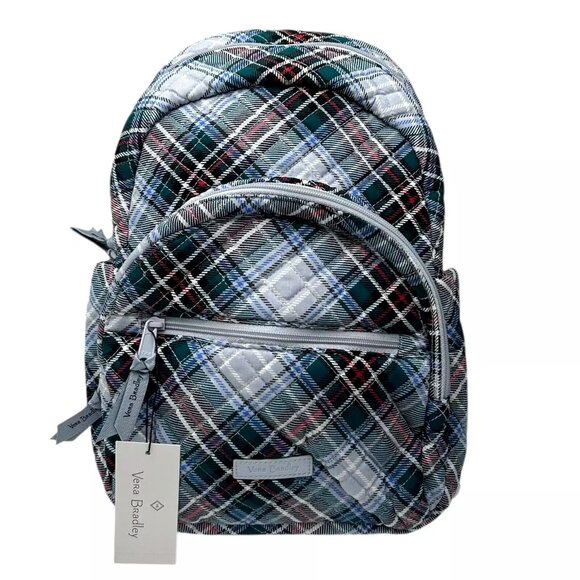 Vera Bradley Cotton Compact Backpack Snowy Plaid‎ Quilted 20L Machine Washable main image 5